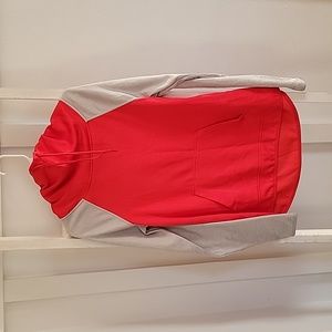 Champion Duo Dry Cowl Neck Hoodie, Small, Red and Grey